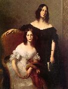 Louis-Edouard Dubufe Portrait of Two Sisters Sweden oil painting reproduction
